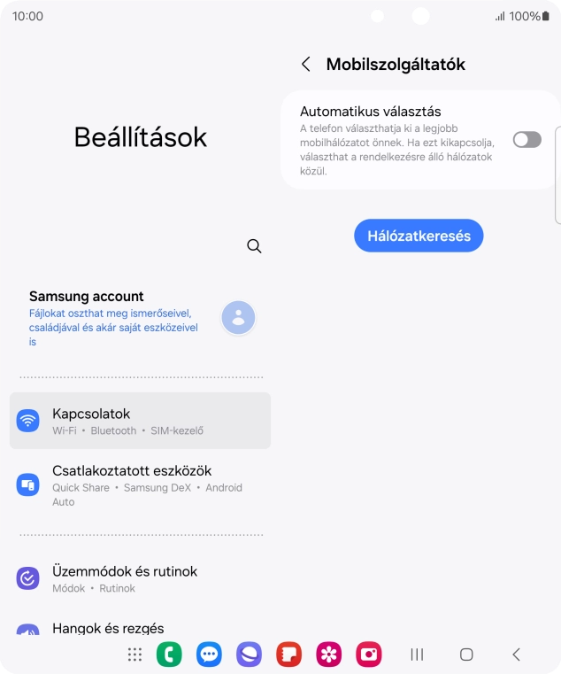 Kattints az „Automatikus választás” melletti csúszkára a funkció bekapcsolásához.