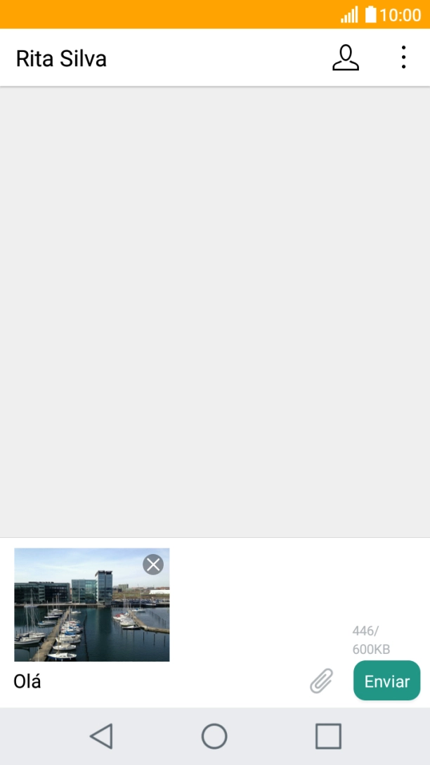 Prima Enviar quando terminar de escrever a sua mensagem multimédia.