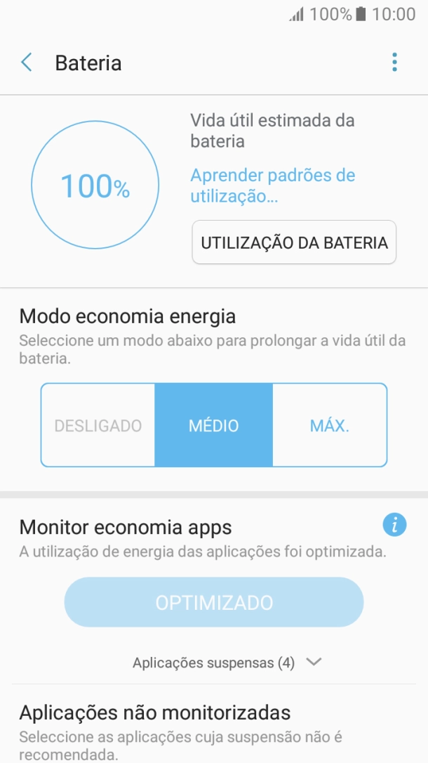 Prima a tecla de início para terminar e voltar ao ecrã inicial.