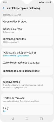 Válaszd a Válassza ki a képernyőzárat lehetőséget, és írd be az extra képernyőzárkódot, amit korábban már beállítottál.
