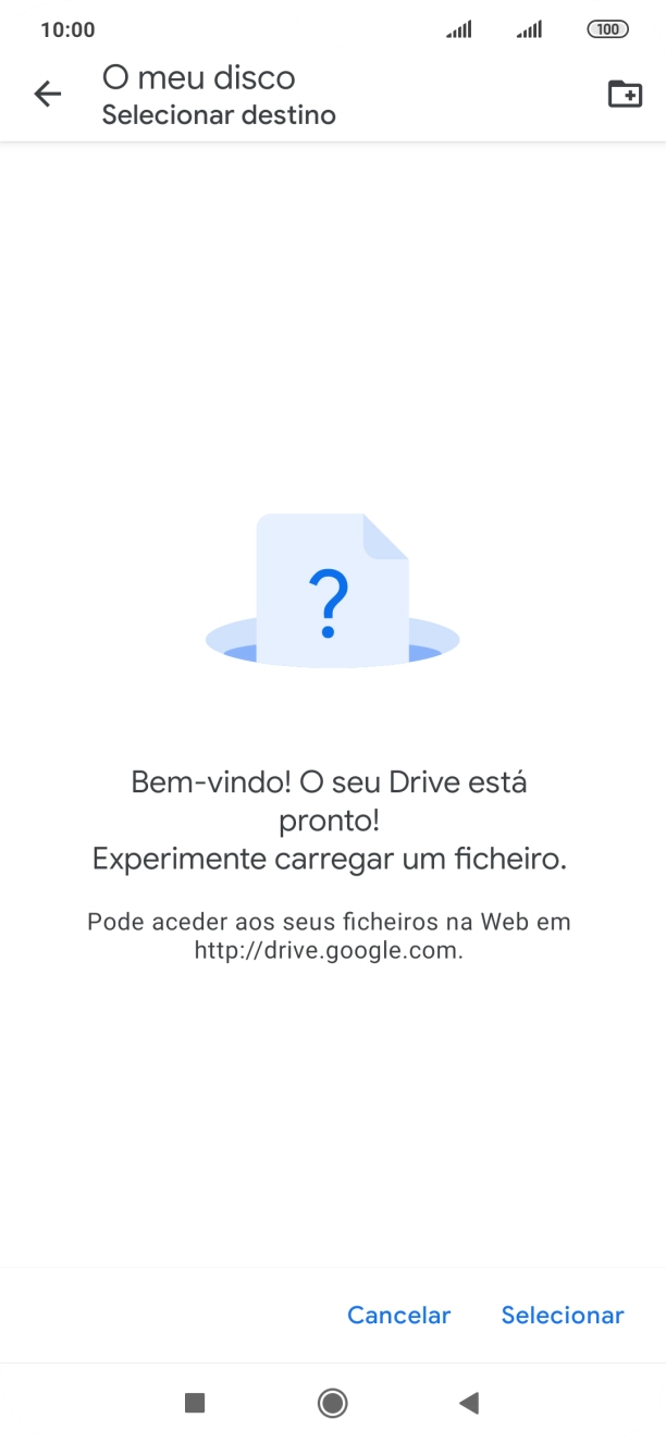 Se quiser criar uma nova pasta, prima o ícone de nova pasta e siga as indicações no ecrã para criar uma nova pasta.