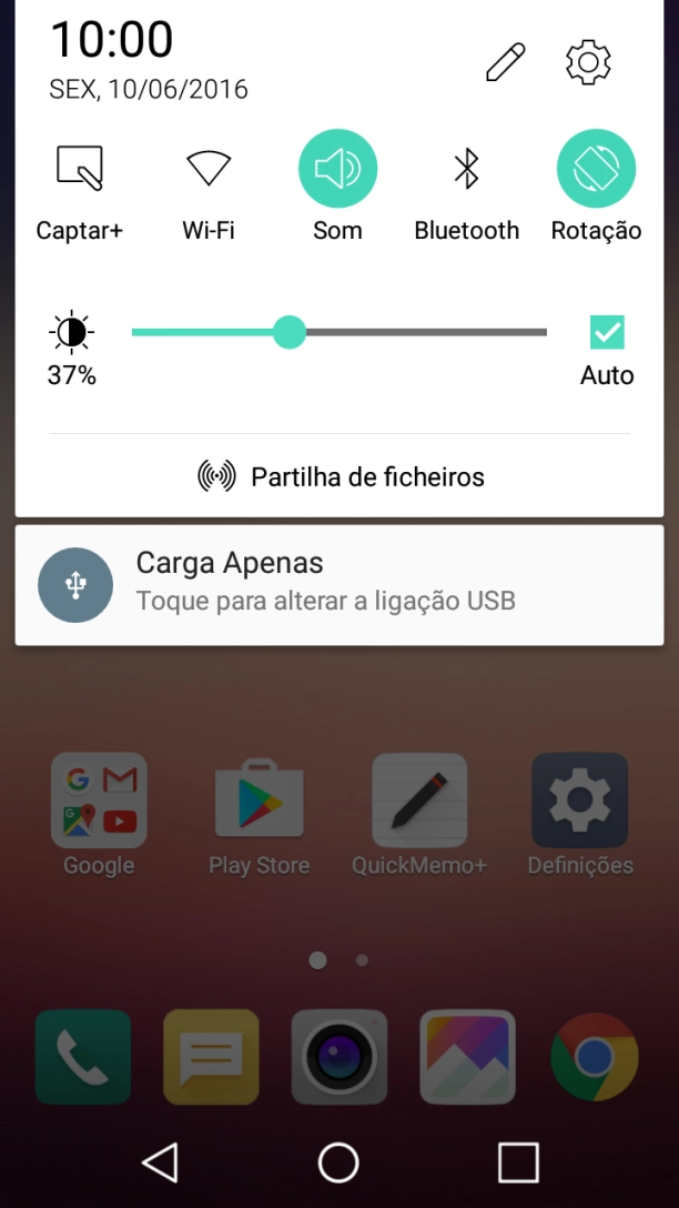 Prima o ícone de definições.