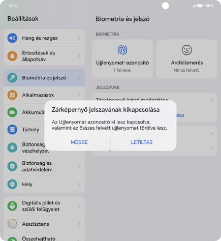 Válaszd a LETILTÁS lehetőséget.