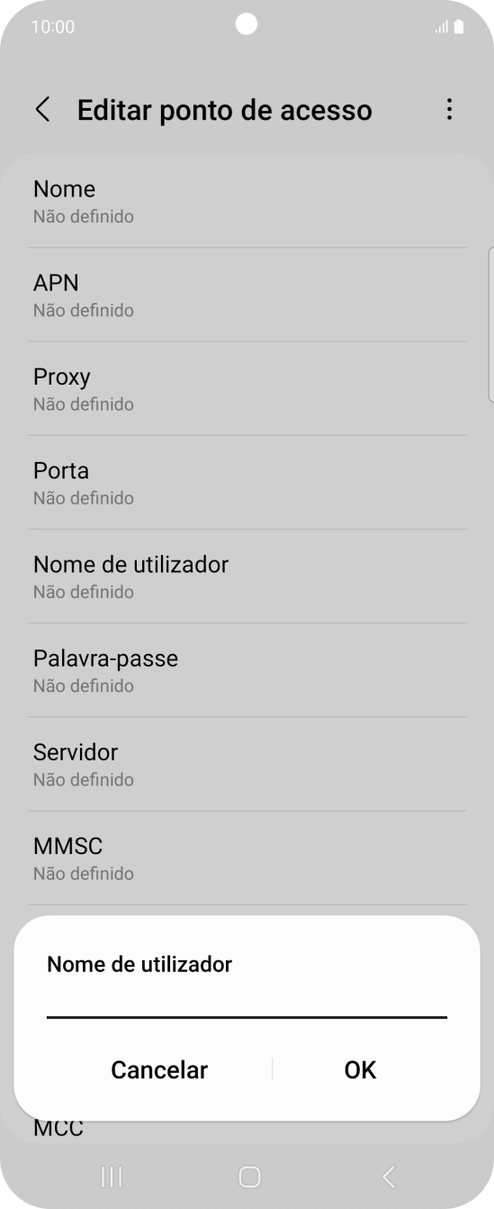 Introduza vodafone e prima OK.