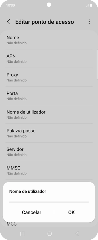 Introduza vodafone e prima OK.