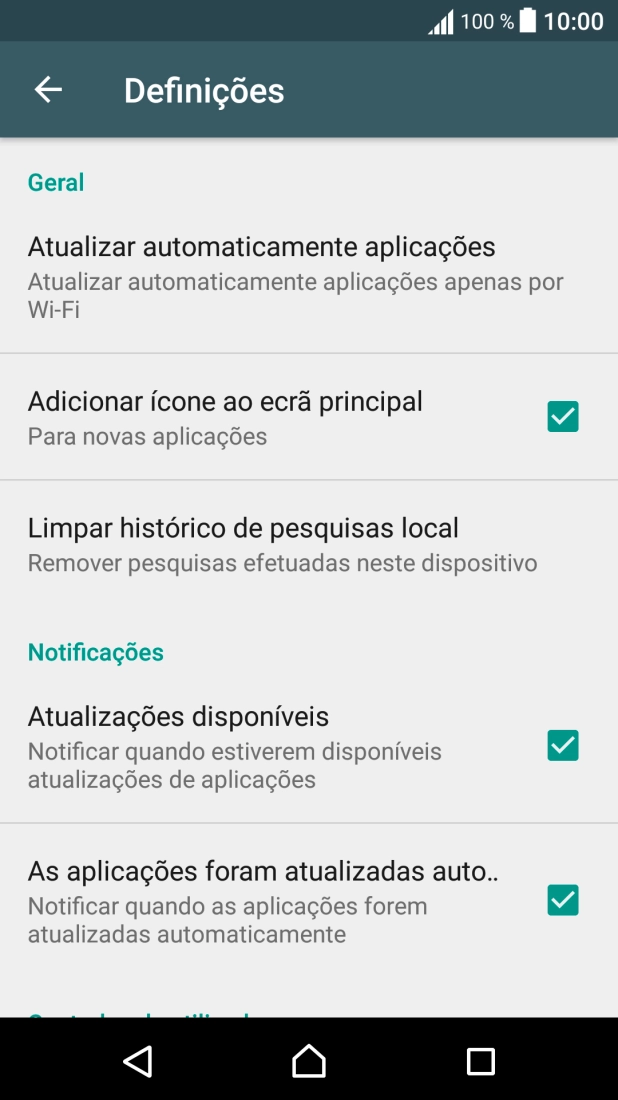 Prima Atualizar automaticamente aplicações.