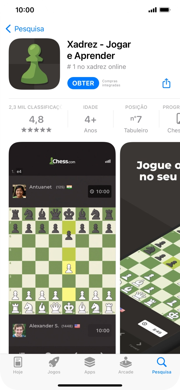 Prima OBTER e siga as indicações no ecrã para instalar a app.