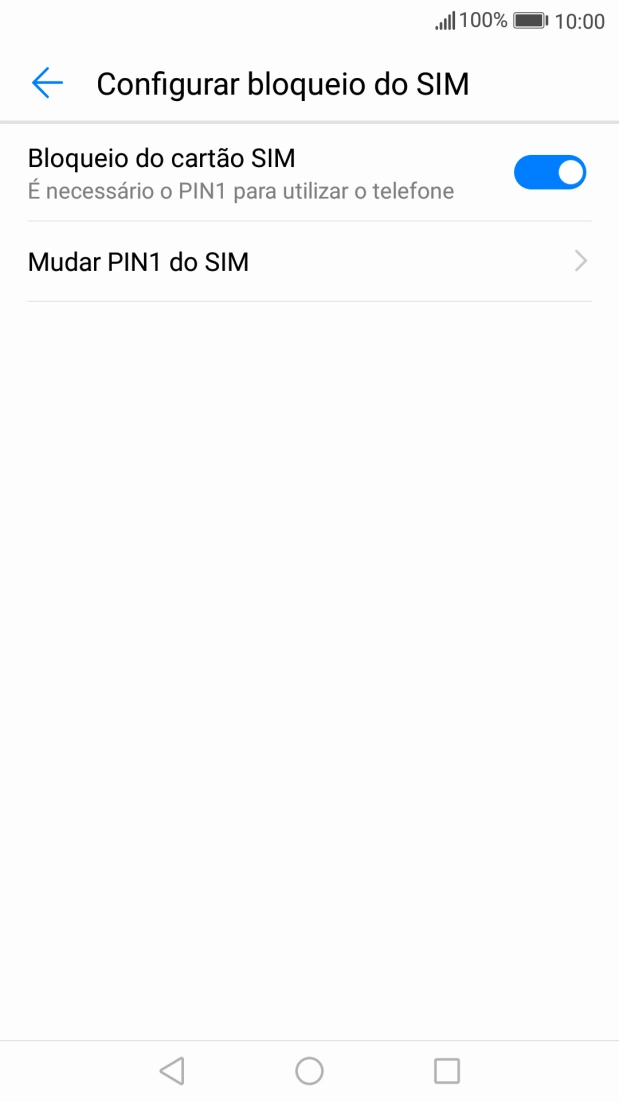Prima Bloqueio do cartão SIM para ativar ou desativar a função.