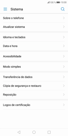 Prima Atualizar sistema. Se existir uma nova versão de software disponível, será agora indicado no ecrã. Siga as indicações no ecrã para atualizar o software do telefone.