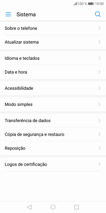 Prima Atualizar sistema. Se existir uma nova versão de software disponível, será agora indicado no ecrã. Siga as indicações no ecrã para atualizar o software do telefone.