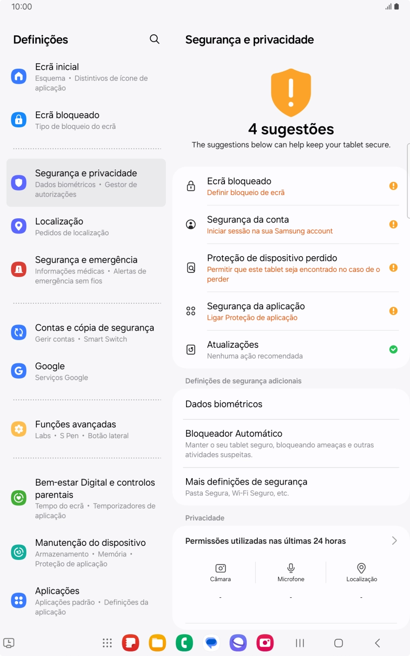 Prima Mais definições de segurança.