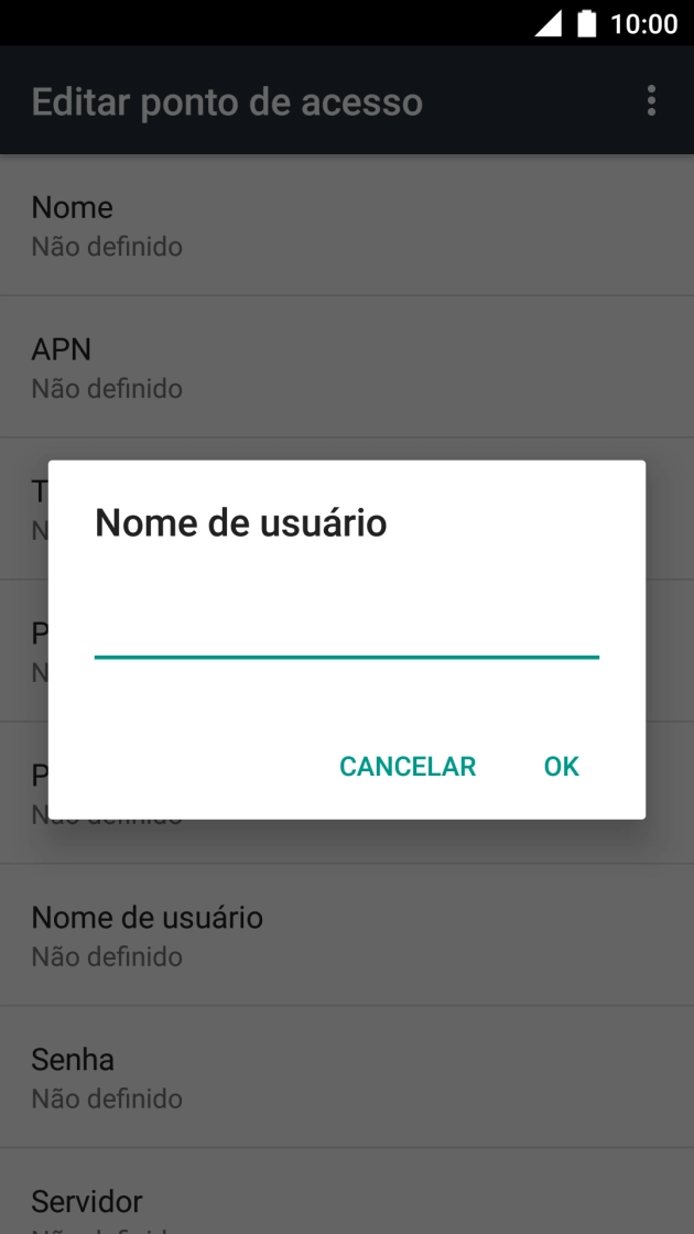 Introduza vodafone e prima OK.