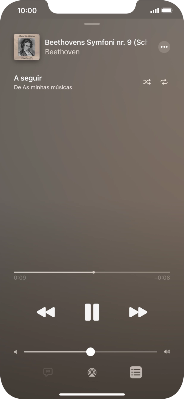 Prima o ícone de reprodução aleatória para ativar ou desativar a função.