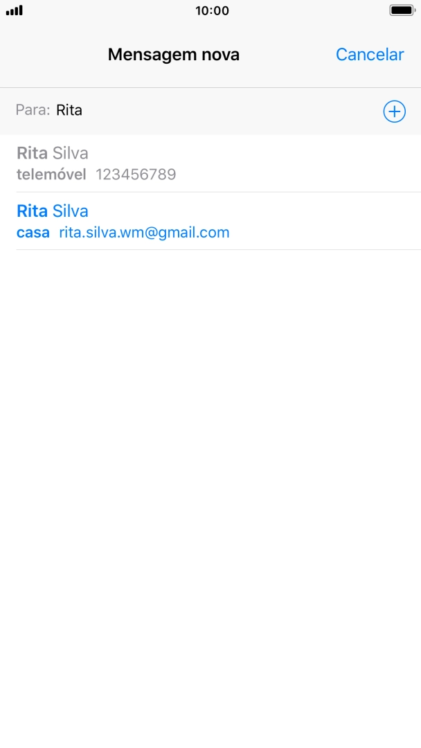 Prima o contacto pretendido.