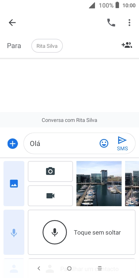 Prima o ícone de imagens.
