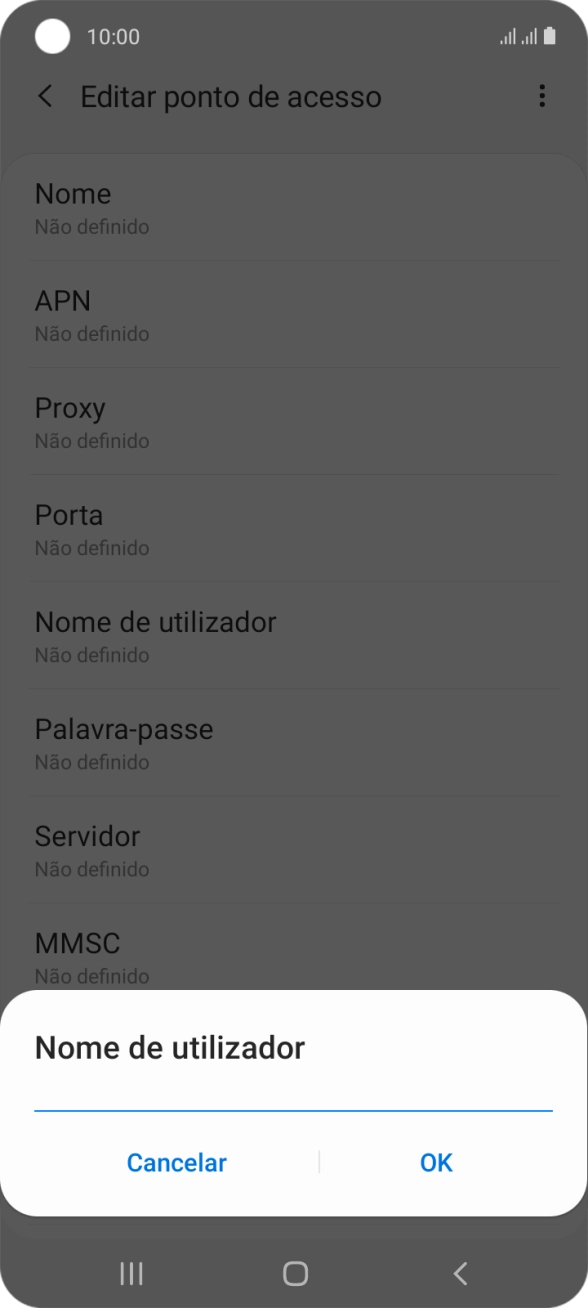 Introduza vodafone e prima OK.