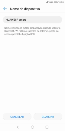 Introduza o nome pretendido do hotspot Wi-Fi e prima GUARDAR.