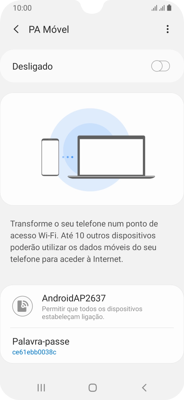 Prima o ícone de menu.