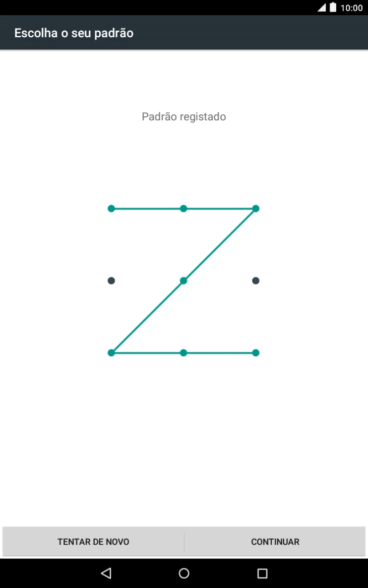 Deslize o dedo no ecrã ligando pelo menos quatro pontos e prima CONTINUAR.