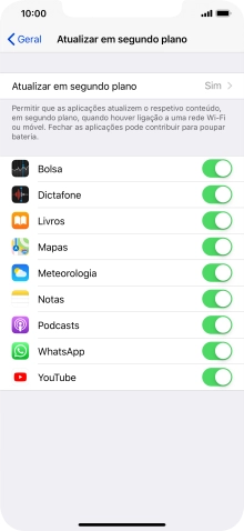 Prima Atualizar em segundo plano.