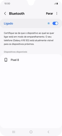 Prima o dispositivo Bluetooth pretendido e siga as indicações no ecrã para emparelhar o dispositivo pretendido com o telefone.