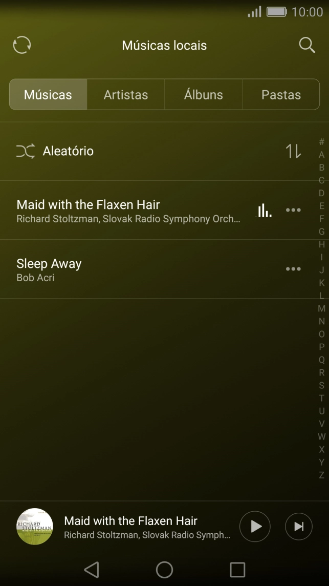 Prima Músicas e vá até à musica pretendida.