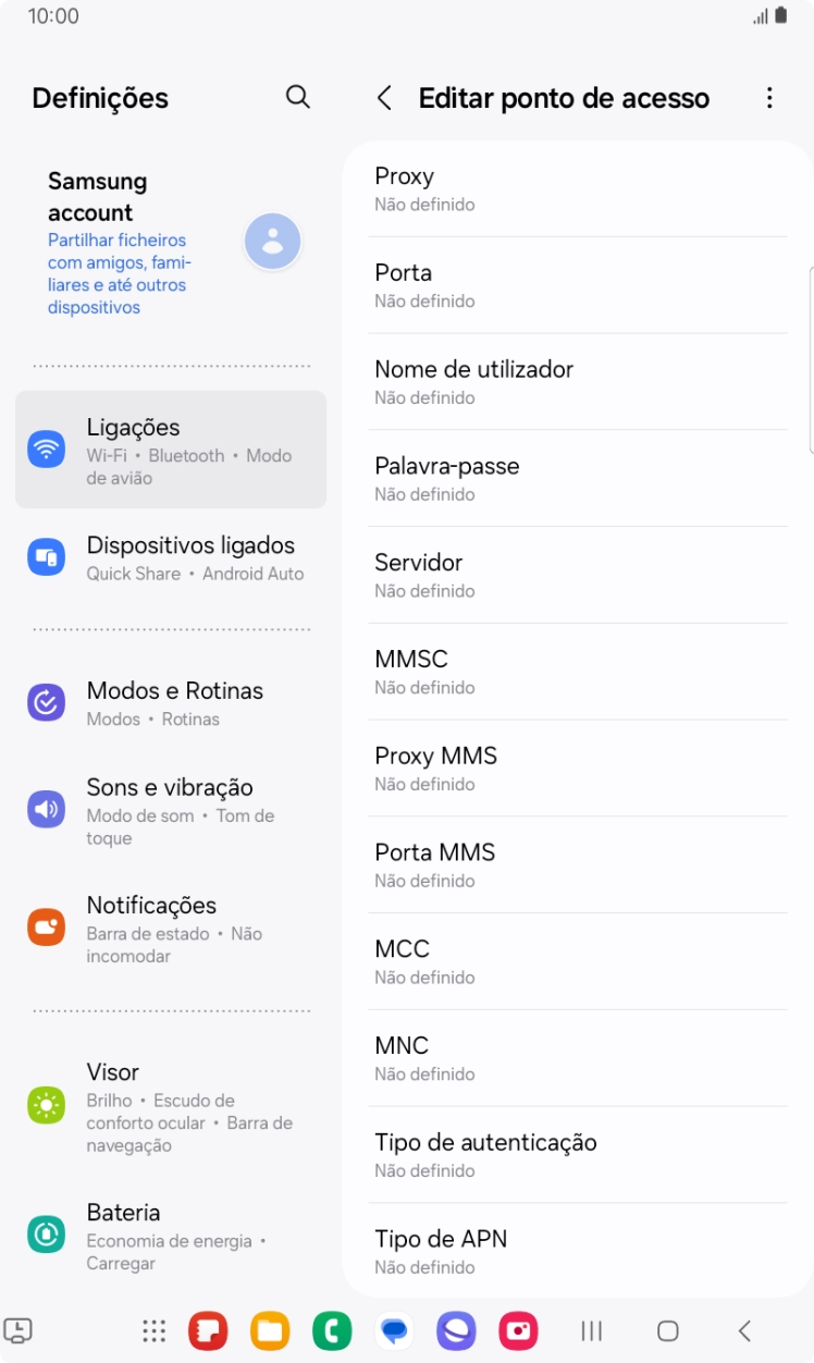 Prima Tipo de autenticação.