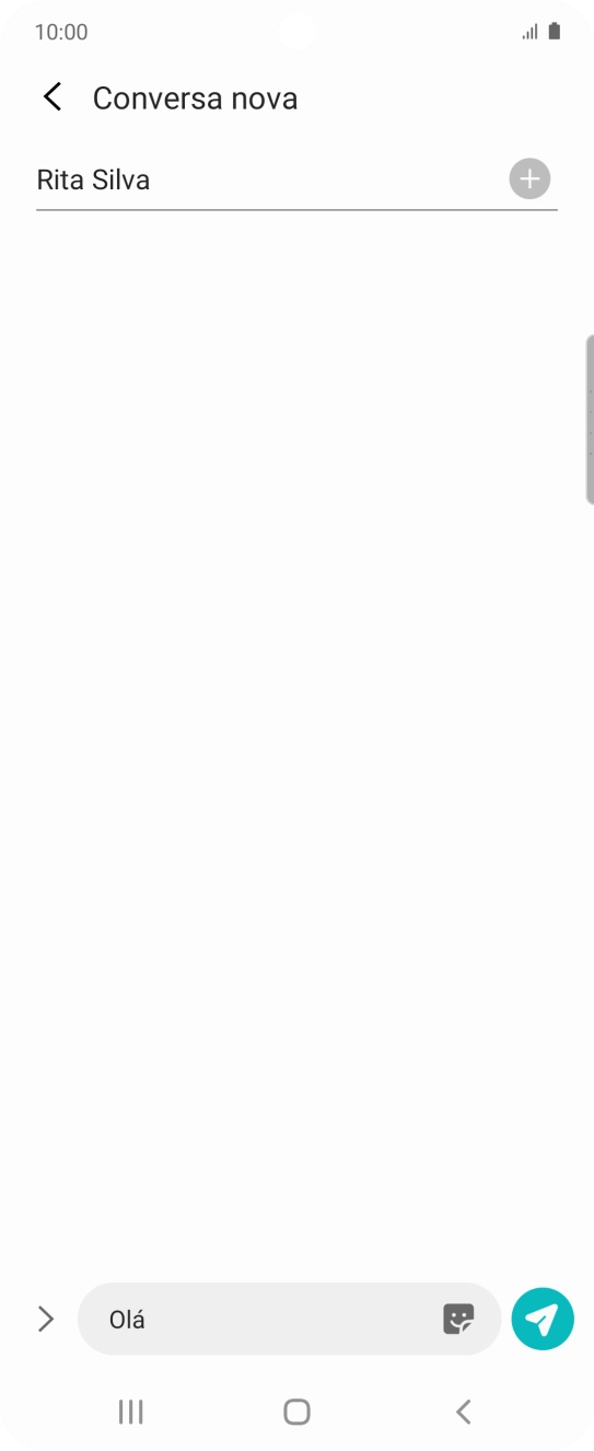 Prima o ícone para enviar quando terminar de escrever a sua mensagem curta.