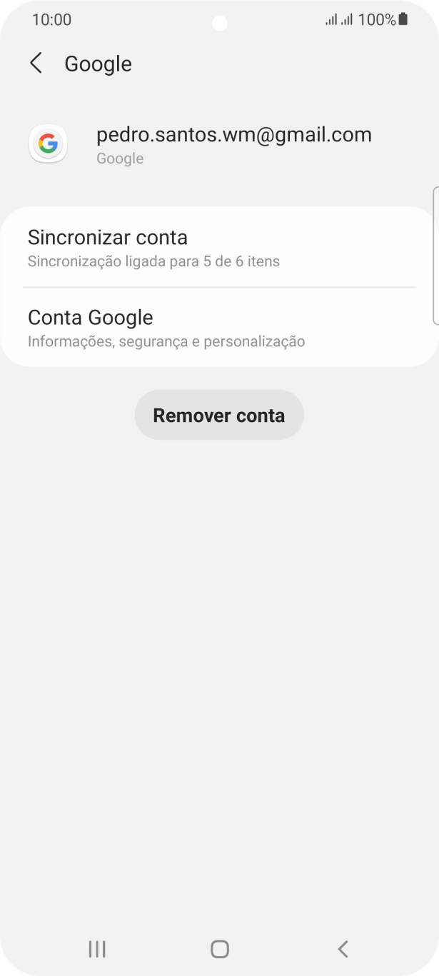 Prima Sincronizar conta.