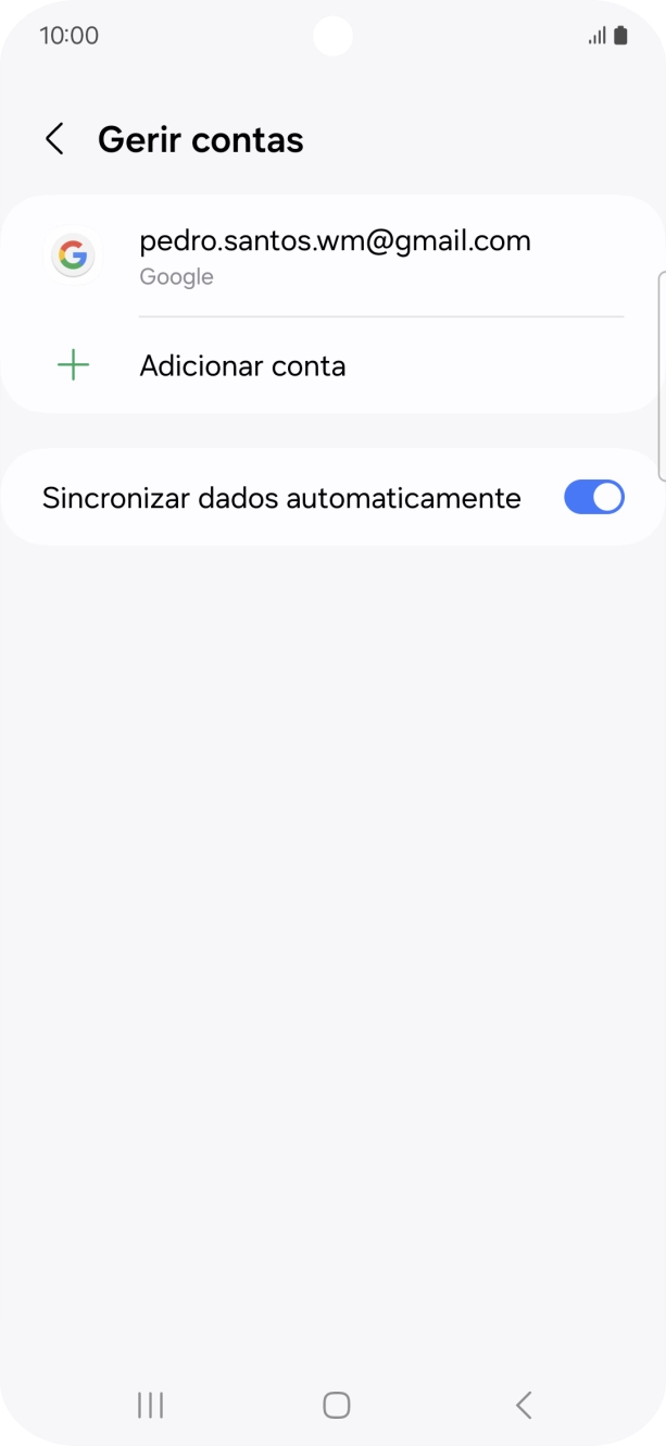 Prima Adicionar conta.