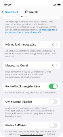 Kattints a „Küldés SMS-ként” melletti csúszkára a funkció be- vagy kikapcsolásához.