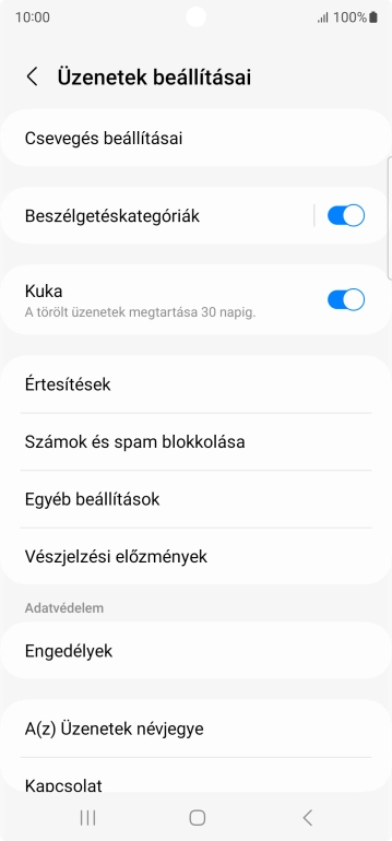 Válaszd az Egyéb beállítások lehetőséget.