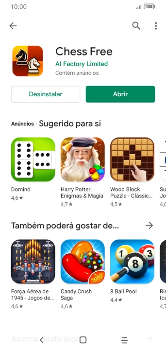 Prima a tecla de início para terminar e voltar ao ecrã inicial.