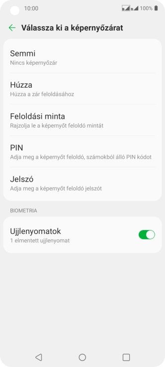 Válaszd a Semmi lehetőséget.