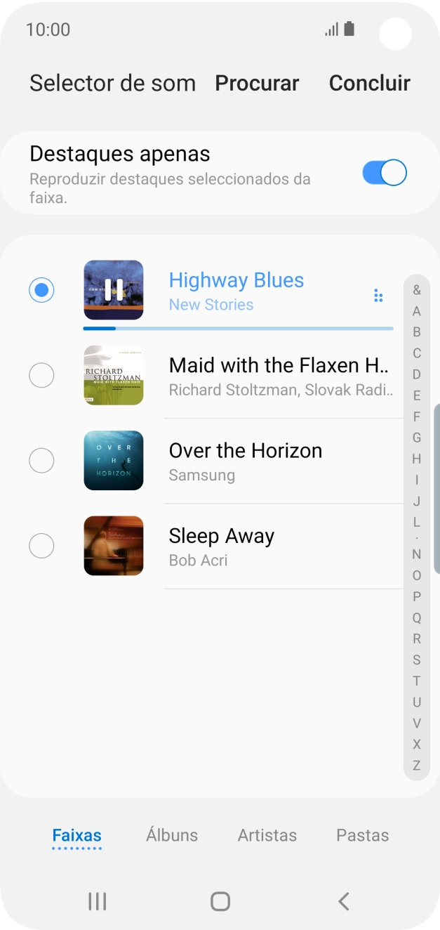 Quando tiver encontrado o tom de toque que pretende, prima Concluir.