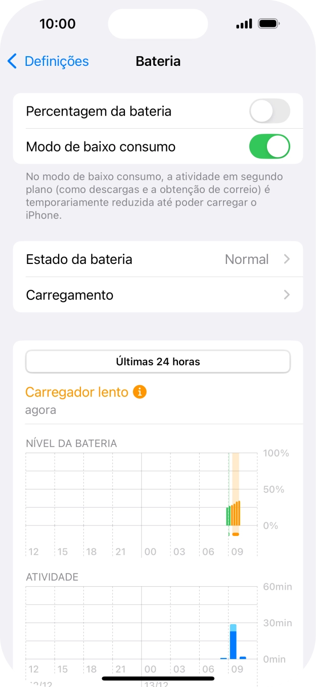 Para voltar ao ecrã inicial, deslize o dedo de baixo para cima a partir da base do ecrã.
