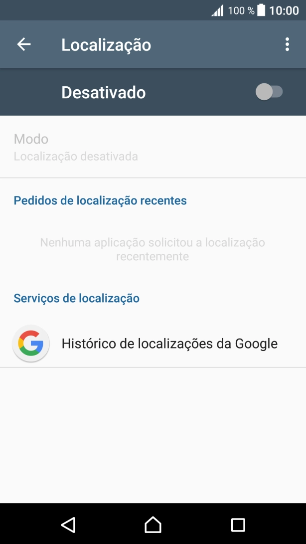Prima o indicador para ativar ou desativar a função.