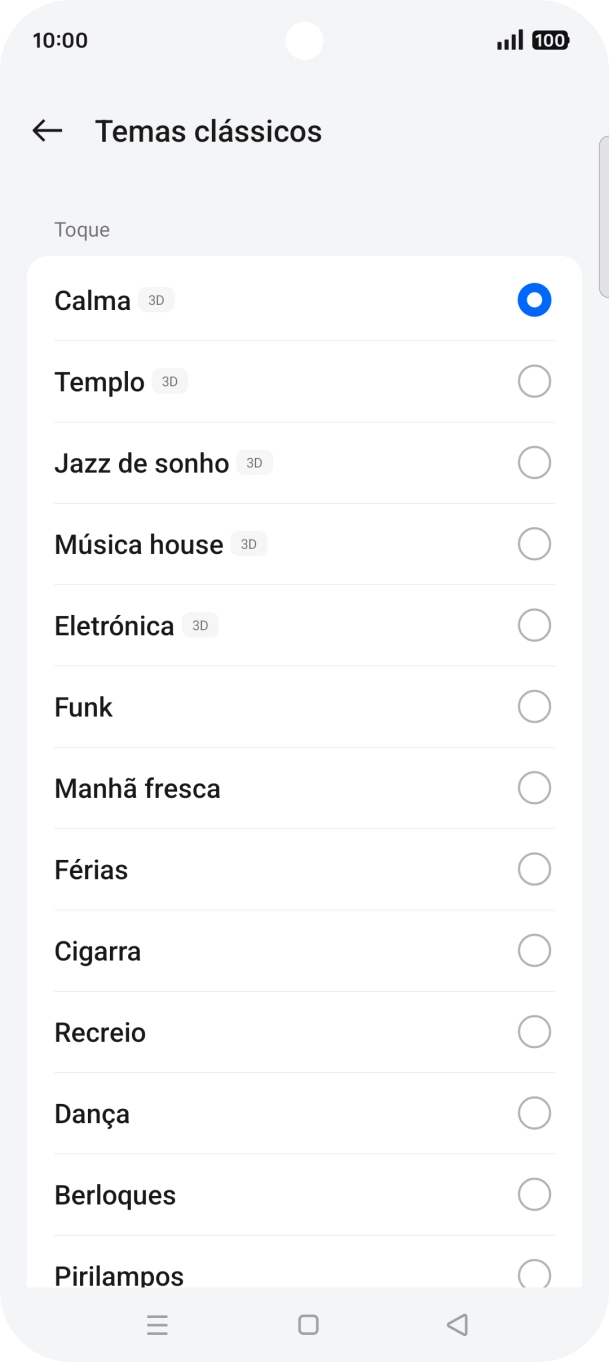 Prima os tons de toque pretendidos para os ouvir.