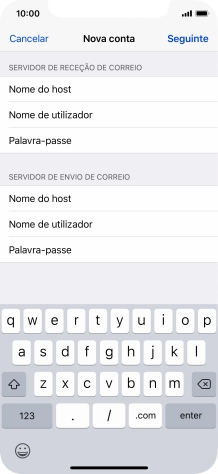 Prima Nome de utilizador e introduza o nome de utilizador no servidor de envio do seu fornecedor de e-mail.
