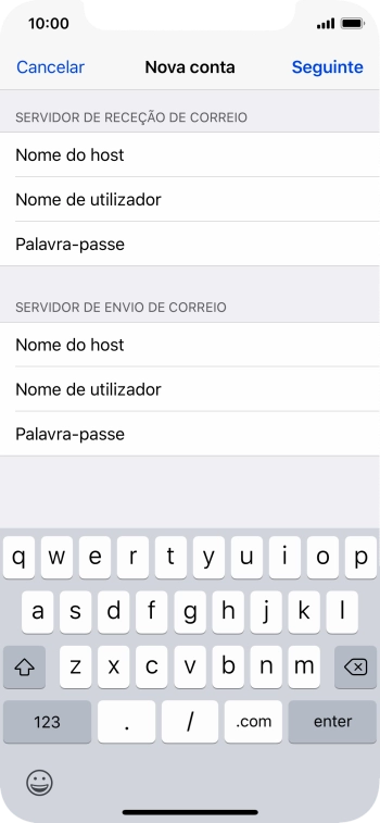 Prima Nome de utilizador e introduza o nome de utilizador no servidor de envio do seu fornecedor de e-mail.