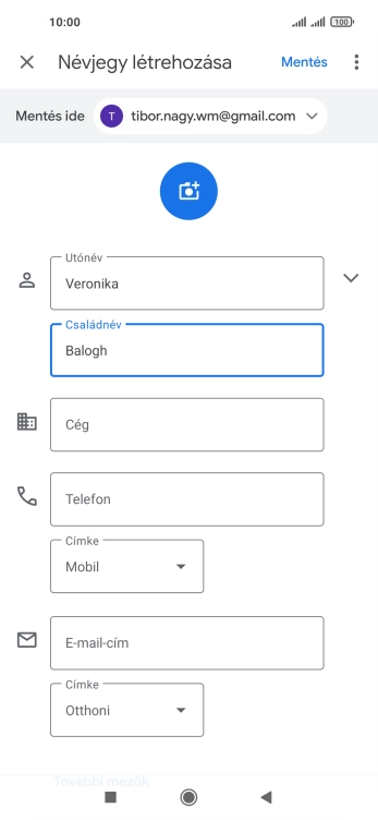 Kattints a Telefon mezőre, és írd be a kívánt telefonszámot.