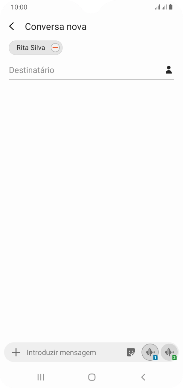 Prima o campo de escrita e escreva o texto da sua mensagem multimédia.