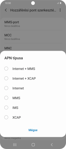 Válaszd az MMS lehetőséget.
