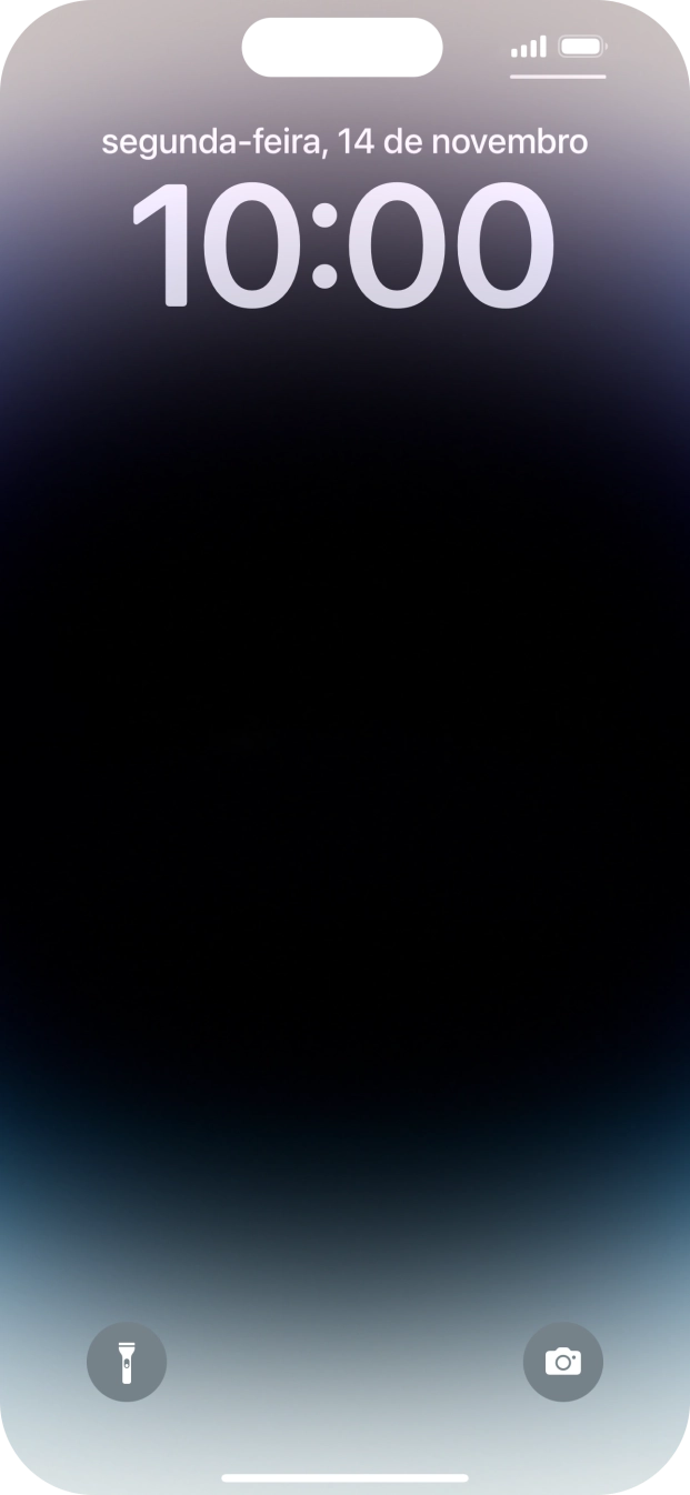 Deslize o dedo para cima a partir da base do ecrã.