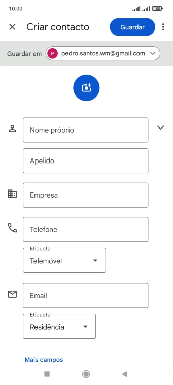 Prima a lista suspensa junto a 