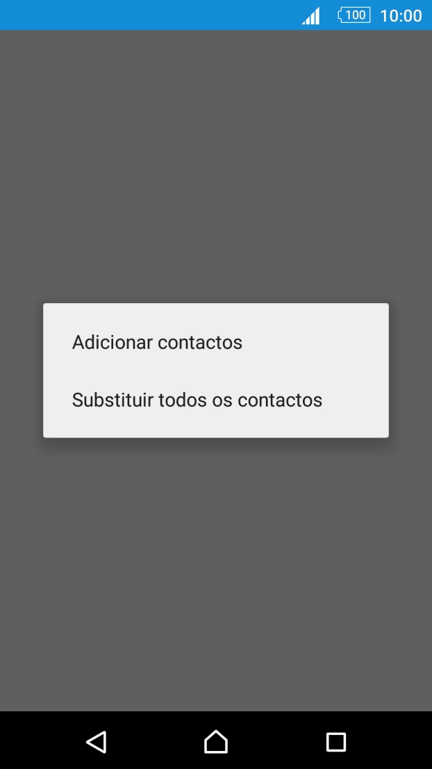 Se pretender manter os contactos existentes no cartão SIM, prima Adicionar contactos.