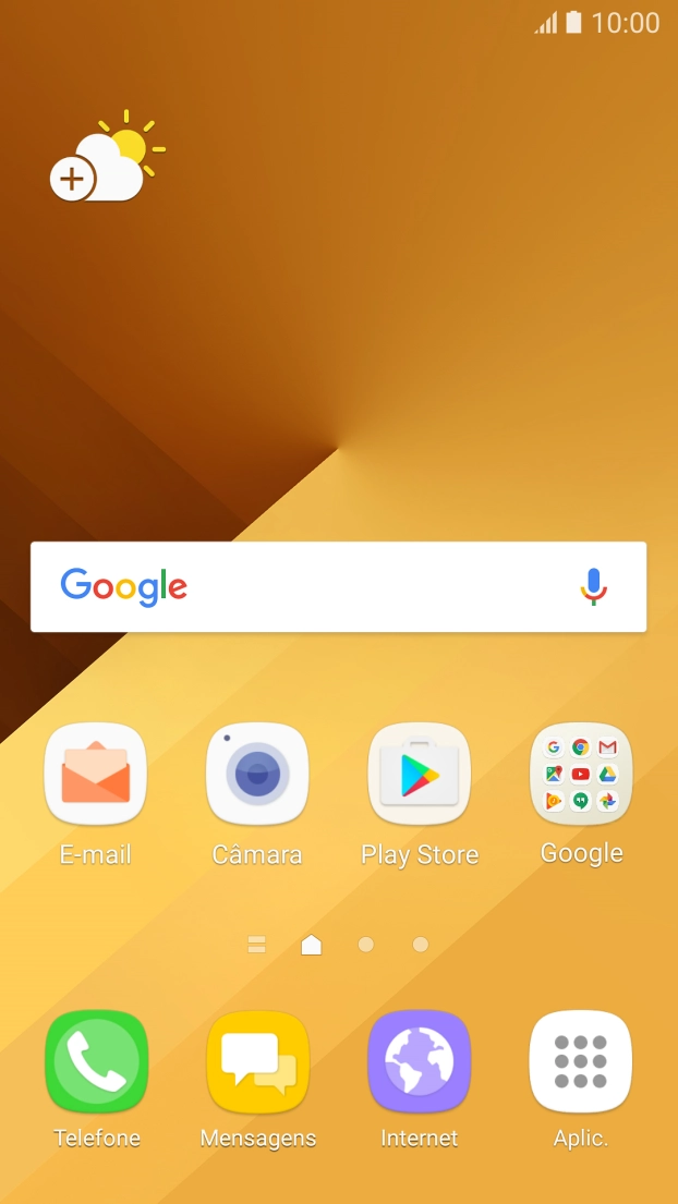 Deslize o dedo para baixo a partir do topo do ecrã.