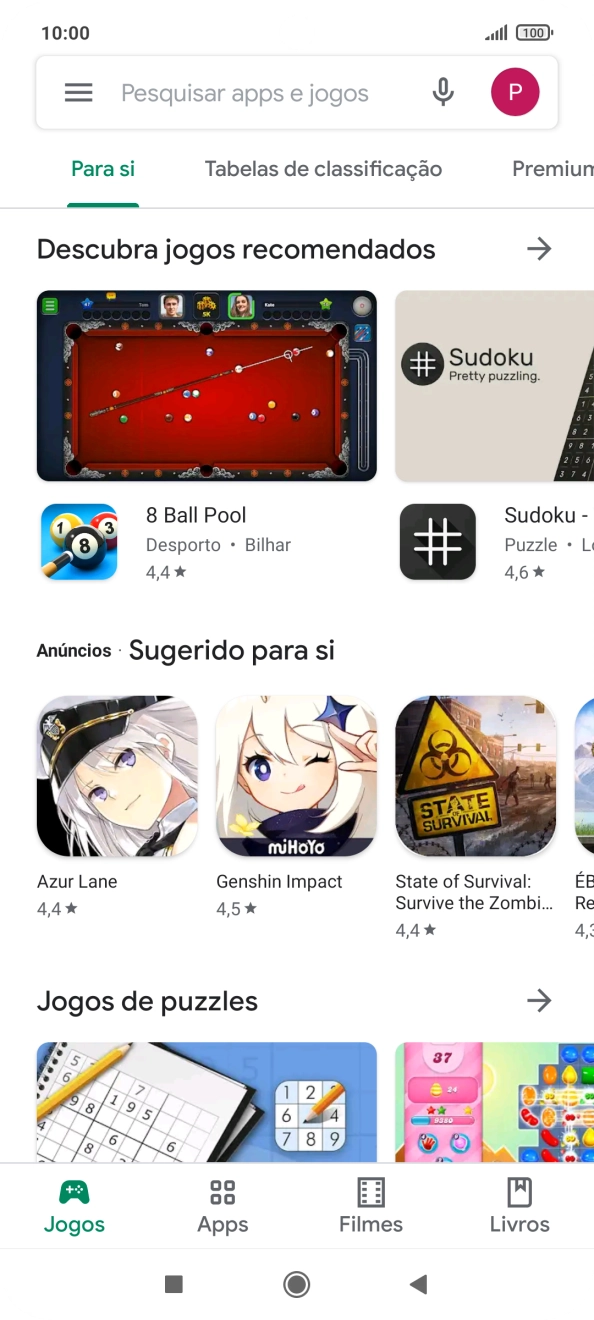 Prima a caixa de pesquisa.