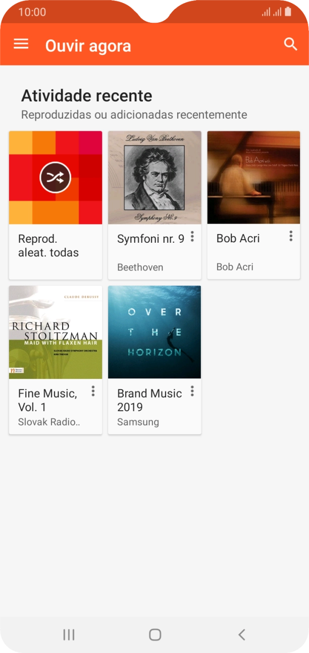 Deslize o dedo sobre o ecrã da esquerda para a direita.