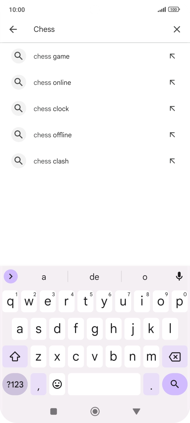Introduza o nome ou categoria da app pretendida e prima o ícone para pesquisar.